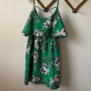 Green Floral Mini Dress